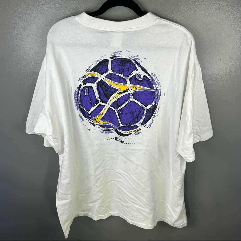 Vintage Y2K Reebok Soccer Double Sided Graphic White Shirt Size XXL